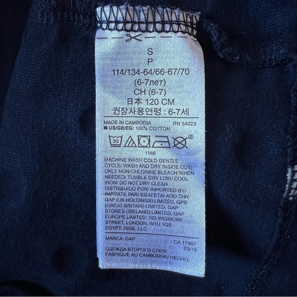 Gap Kids Girl’s Navy Blue White Polka Dot Dress, Size Small 6/7 - Picture 5 of 6